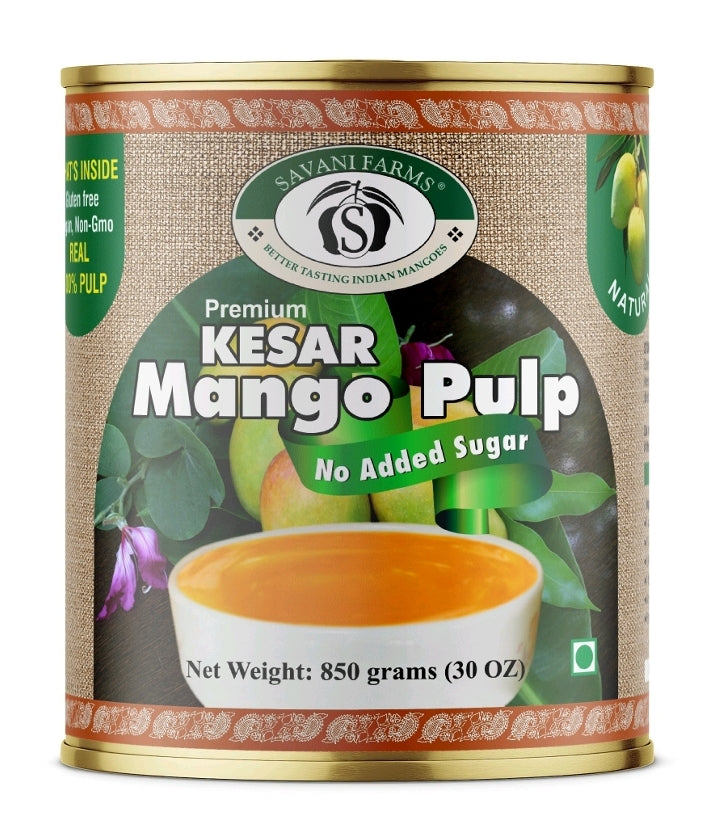 Kesar Mango Pulp (Unsweetened)